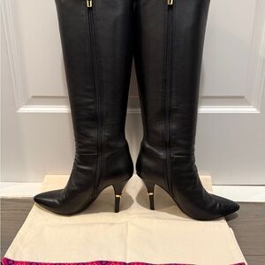 Tory Burch Black Leather Knee-High Boots size 8m